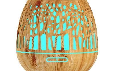 400ml 4-in-1 LED Aromatherapy Oil Diffuser Light Wood Style 2
