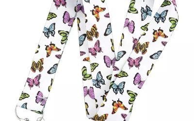 Lanyard Polyester Cruise Travel ID Butterflies Colourful