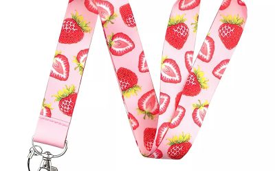 Lanyard Polyester Cruise Travel ID Strawberries