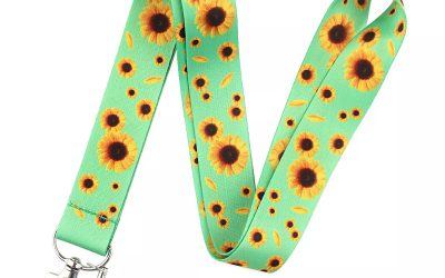 Lanyard Polyester Cruise Travel ID Sunflowers Green